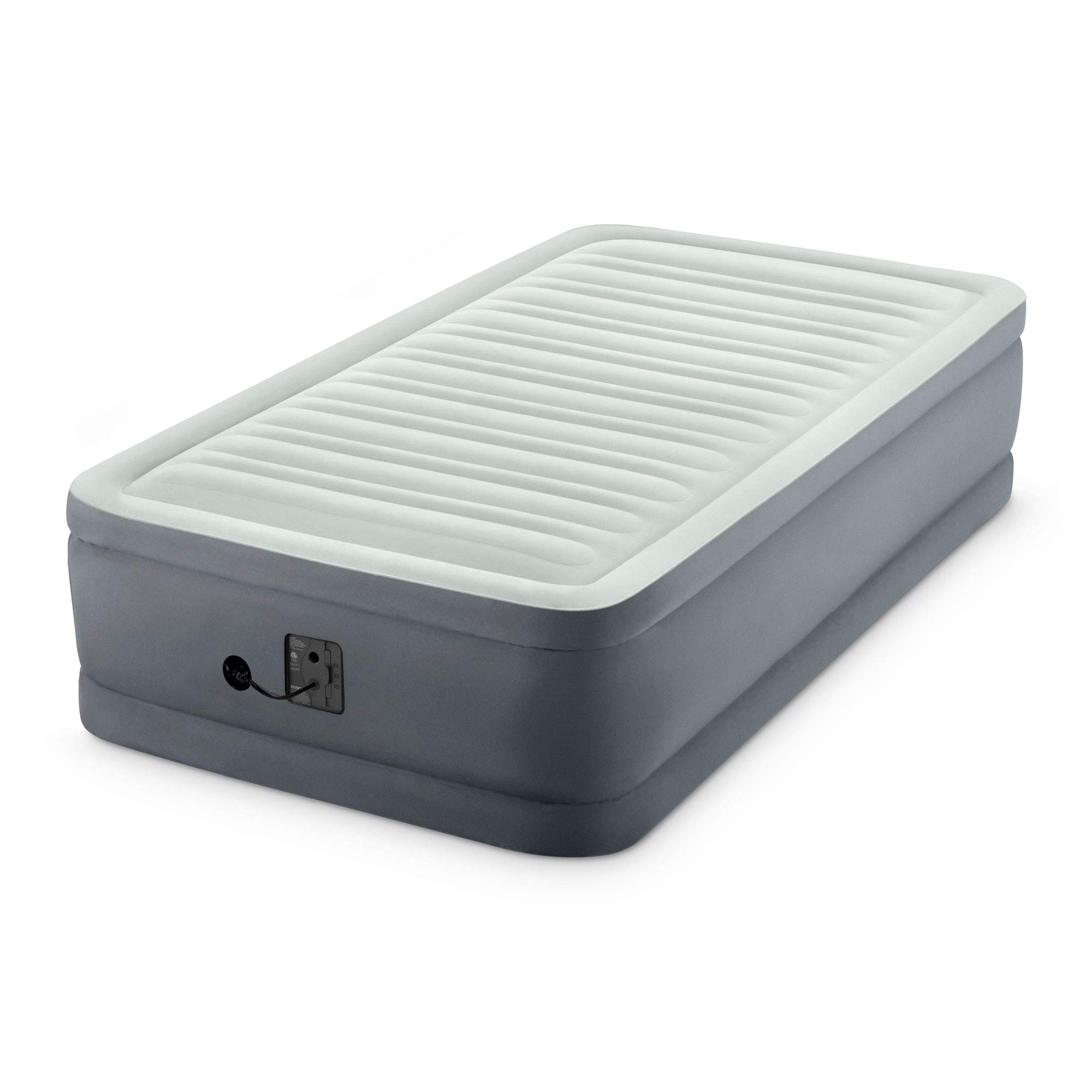 Photo 1 of Intex PremAire I Fiber-Tech Elevated Dura Beam Technology Home Air Mattress Bed with Electric Built-in Pump, Twin