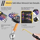 AMTOVL 27Pcs Hex Keys Set Ball End Long/Short Arm Torque Handle with Color view 4
