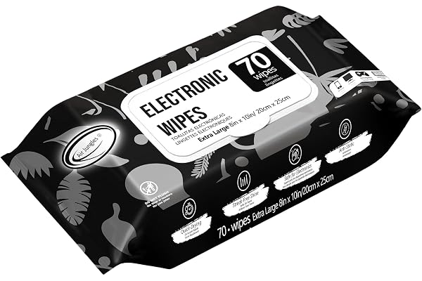 Air Jungles Electronic Wipes Screen Cleaner 70 Count, XL 8x10 Inch | No Cloth Needed, Cleaning LED Screen, TV, Computer, Tabl