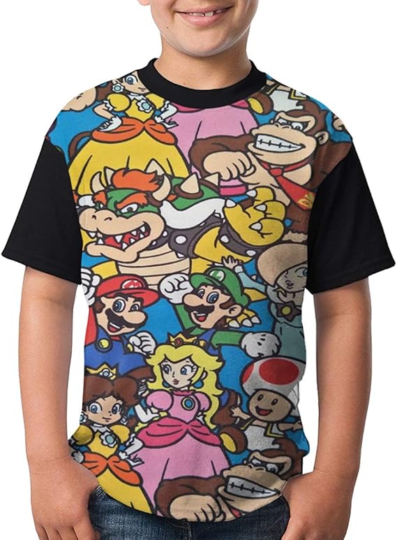Amazon Co Jp 夏季 スーパーマリオ6 子供服 Tシャツ キッズ 柔らかい 半袖 男の子 女の子 イベント 服 薄手 通気性 アニメ かわいい プリント Tシャツ 服 ファッション小物