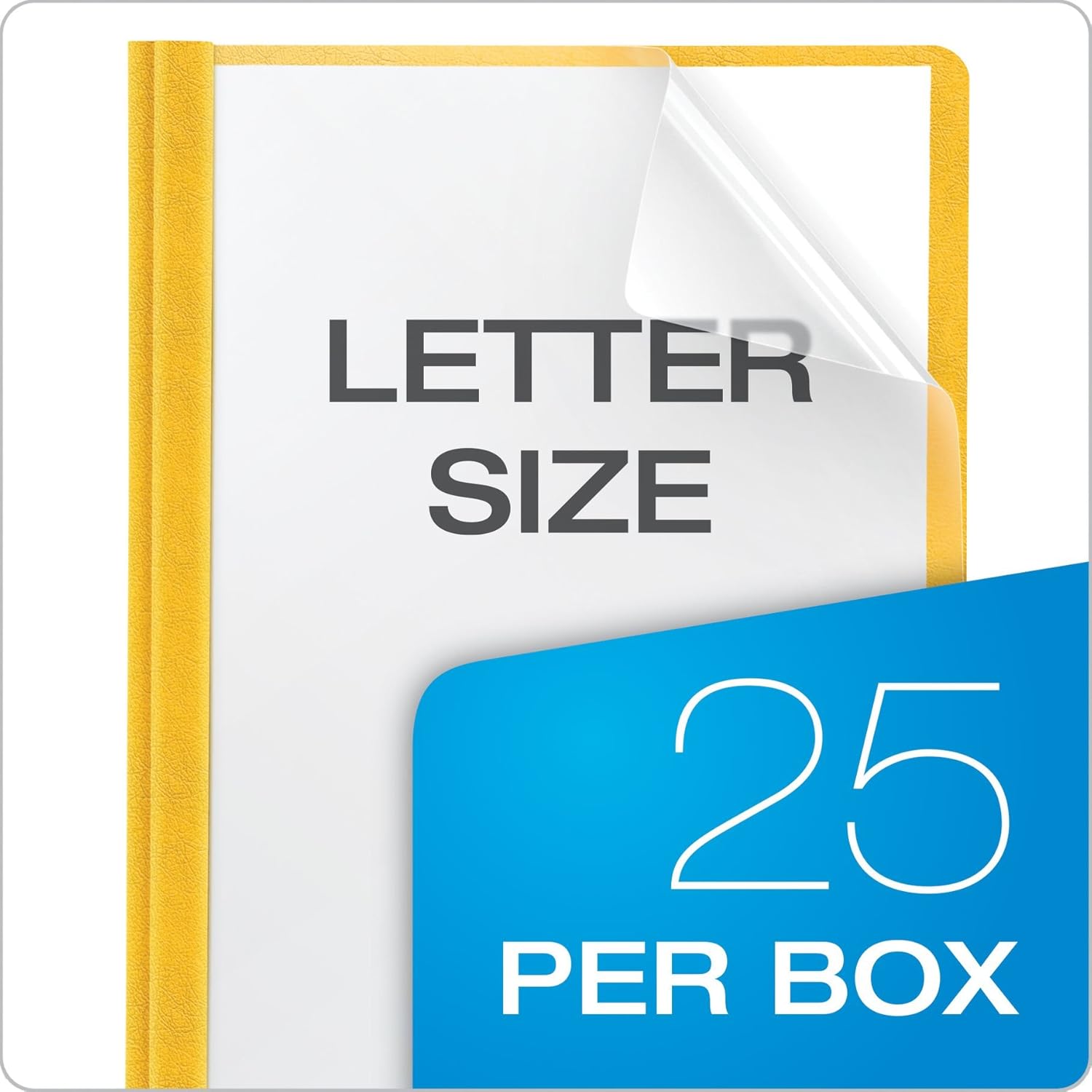 Oxford Premium Clear Front Report Covers, Letter Size, Yellow, 25 per Pack (58809EE) : Project Folders : Office Products