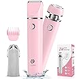 Cayzor Bikini Trimmer and Shaver Kit for Women - 2-in-1 Wet/Dry Electric Body Hair Trimmer Facial Hair Removal Cordless Waterproof Bikini Shaver Razor for Face Lip Chin Pubic Underarm Legs
