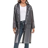 JMinger Raincoats For Women Men Reusable Portable Waterproof EVA Long Rain Ponchos with Hoods
