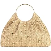 Chic Straw Clutch Purses for Women Top Handle Summer Bag Ideal Vacation Handbags Beach Woven Bag