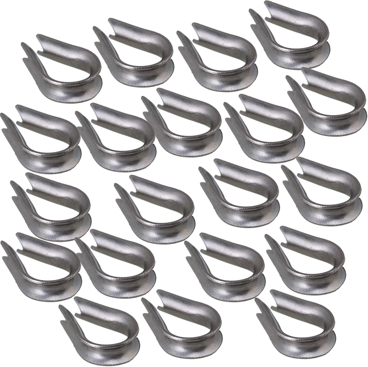 Yibuy 20PCS 304 Stainless Steel Wire Rope Thimbles M2 Wire Rope Cable Thimble for 2mm Wire