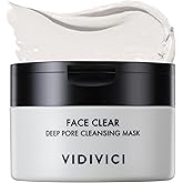 VIDIVICI Korean Deep Pore-Cleansing Clay Mask – Gently Exfoliates & Soothes Oily, Sensitive Skin – Mud Wash-Off Formula for Sebum Control, Cooling Hydration & Pore Tightening – 3.38oz