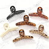 Auseibeely 6 Pcs Medium Tortoise Shell Claw Clip - 4.3 Inch Hair Clips for Women and Girls, Non-slip Butterfly Claw Clips for Thin/Medium Hair, Banana Jaw Clips Hair Accessories for Gift