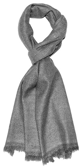 Lorenzo Cana Luxus Herrenschal 100% Kaschmir flauschig leicht Kaschmirschal Winterschal Naturfaser Fischgrätmuster naturbelas