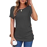 MOLERANI Women's Casual Short Sleeve Round Neck Loose Tunic T Shirt Blouse Tops