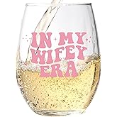 In My Wifey Era Wine Glass - Wedding Gifts for Her - Bridal Shower Fiancee Gift for Women - Future Mrs and Bride to Be - Boyfriend and Girlfriend Engagement Party Gift - Bachelorette Party Favor