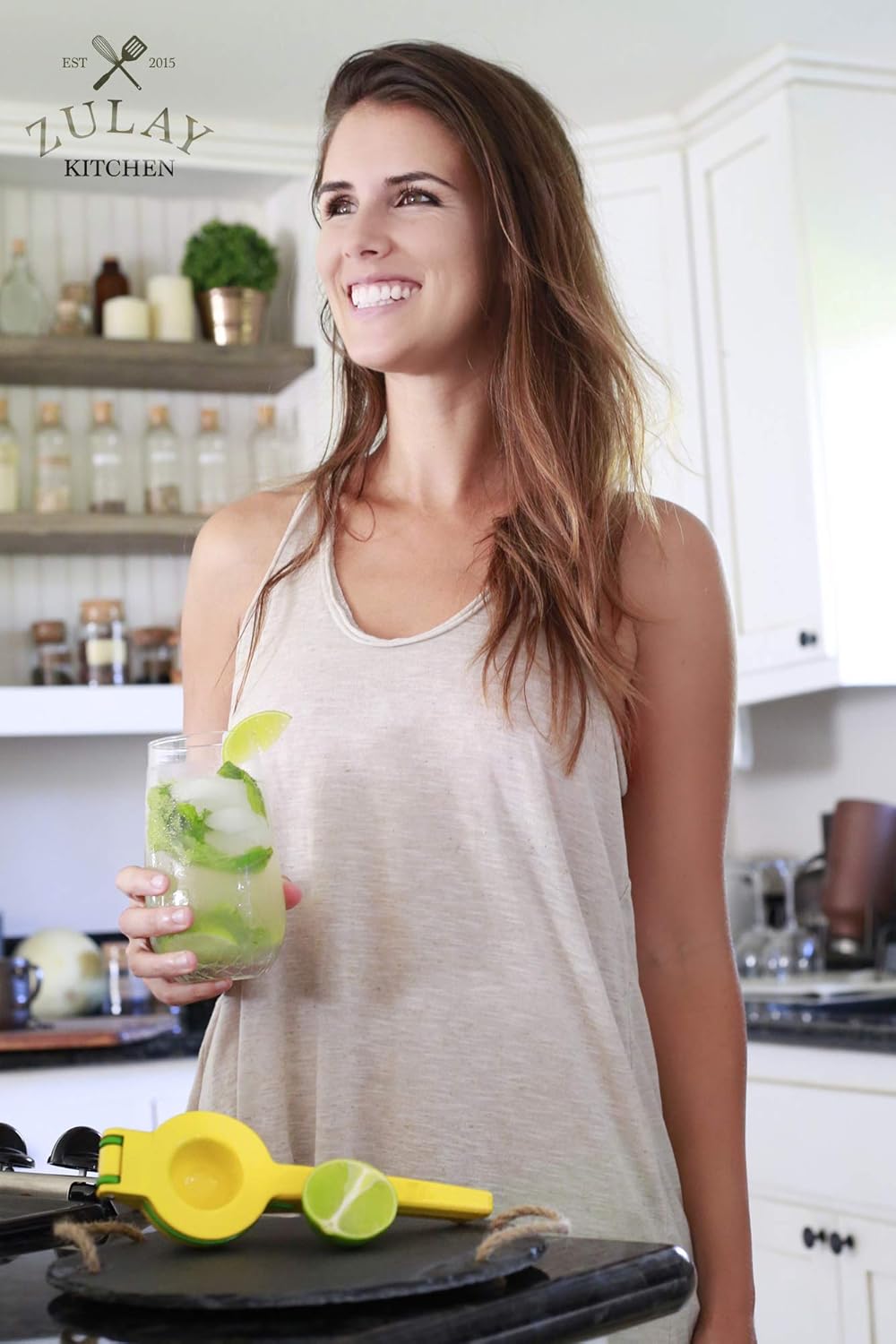 Top Rated Zulay Premium Quality Metal Lemon Lime Squeezer - Manual Citrus Press Juicer: Kitchen & Dining