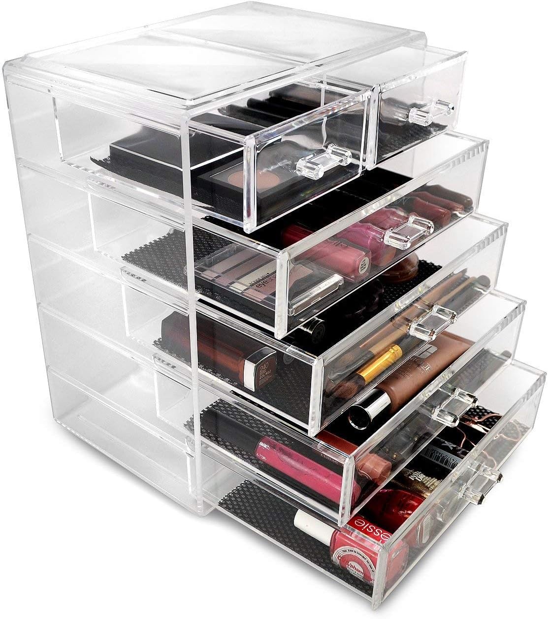 Sorbus Cosmetics Makeup and Jewelry Big Storage Case Display - Stylish Vanity, Bathroom Case (4 Large, 2 Small Drawers, Clear): Home & Kitchen