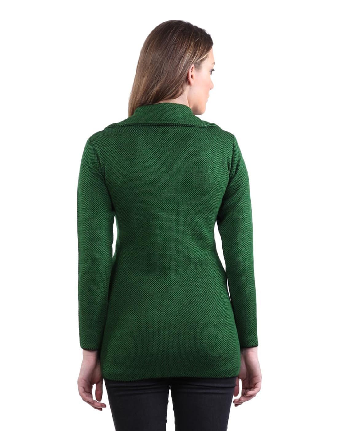 montrex acro wool winter long coat for women, girls (green)