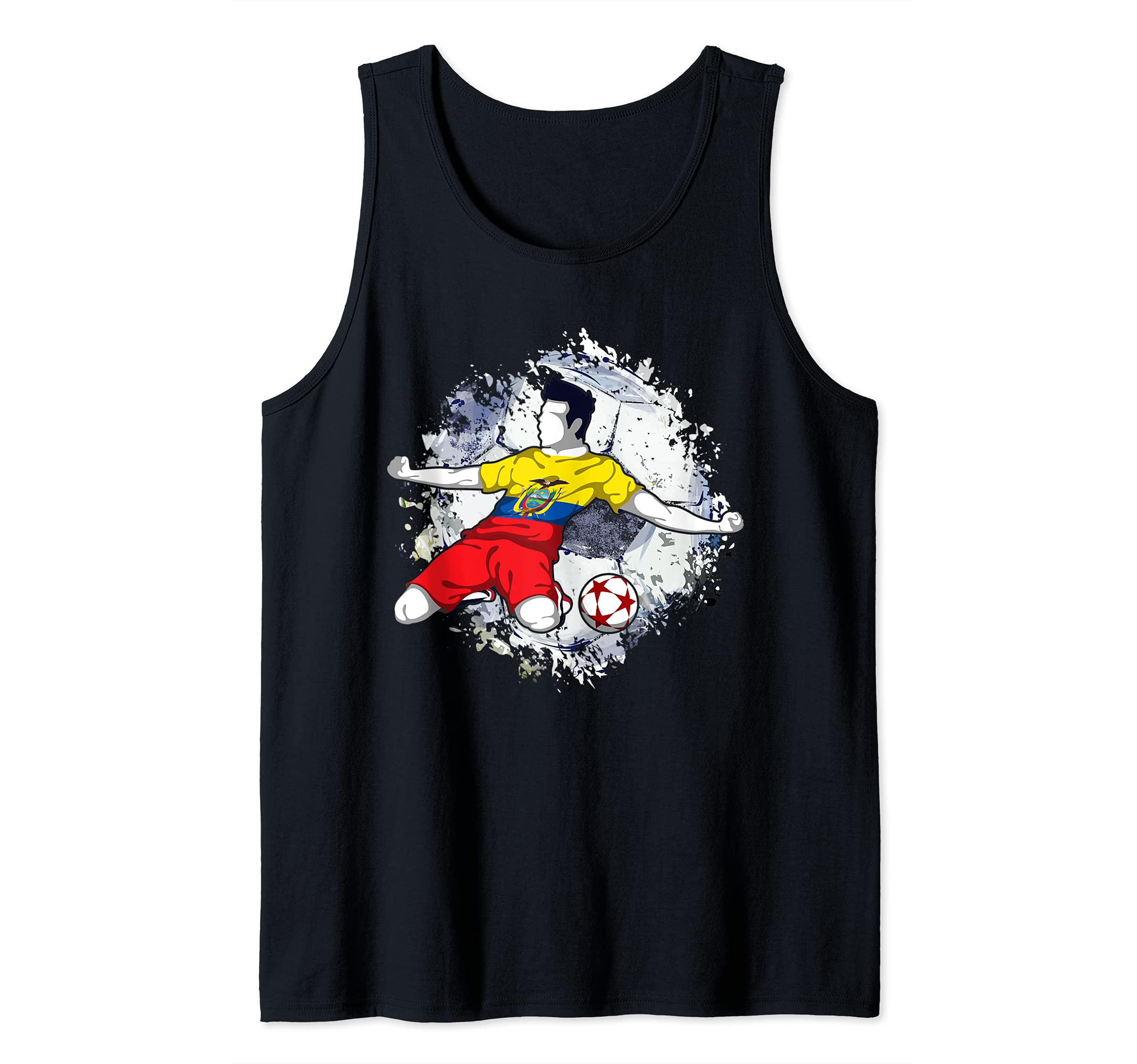 Ecuador Soccer Ecuadorean National Flag Football Striker Art Tank Top