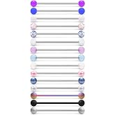 Dyknasz 15PCS Industrial Barbell 16G Surgical Steel Industrial Piercing Jewelry for Women Men Forward Helix-Cartilage Earrings 1 3/8"(35mm) Bar Length