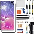 Zgxhga for Samsung Galaxy S10 Plus Screen Replacement,Replacement Screen for Galaxy S10 Plus Series 6.4 inch,Tempered Glass Replacement Kit with Repair Tools(NO OLED & Touch Digitizer)