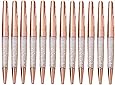 MengRan Rose Gold Pen Diamond Crystal Ballpoint Pens (Pack of 12)(rose gold)