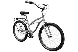 MarKnig Beach Cruiser Bike, 24/26 inch Commuter Bicycle for Adult Men and Women, Comfortable City Bikes with Rear Rack or Basket