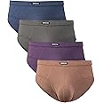 BAMBOO COOL Men's Tagless Briefs Coverd Waistband Comfort Soft Underwear with Contour Pouch Breathable Underpants, Multipacks