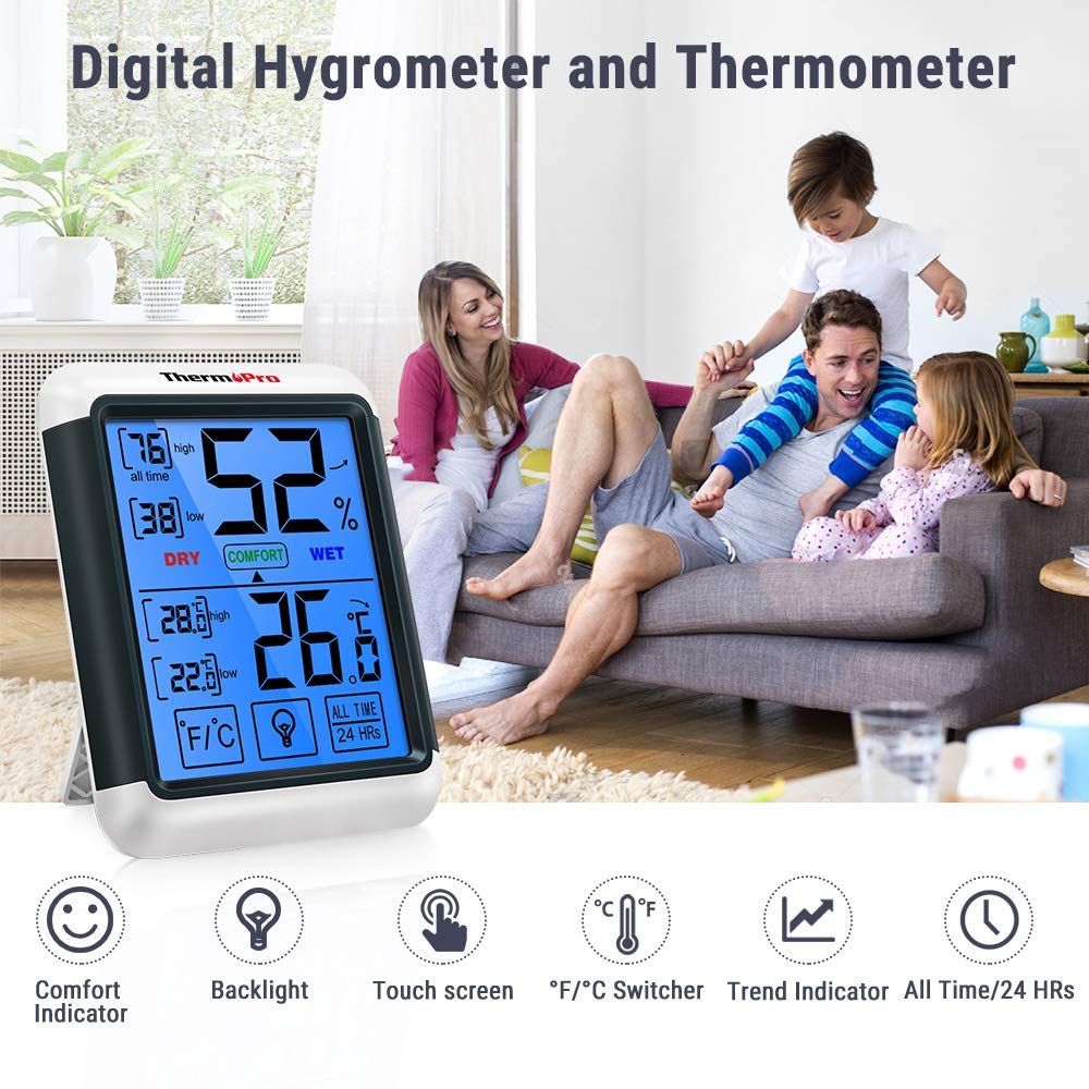 Termometro Da Cucina Digitale Con Igrometro, Timer E Display LCD - Per Barbecue, Forno, Carne E Alimenti