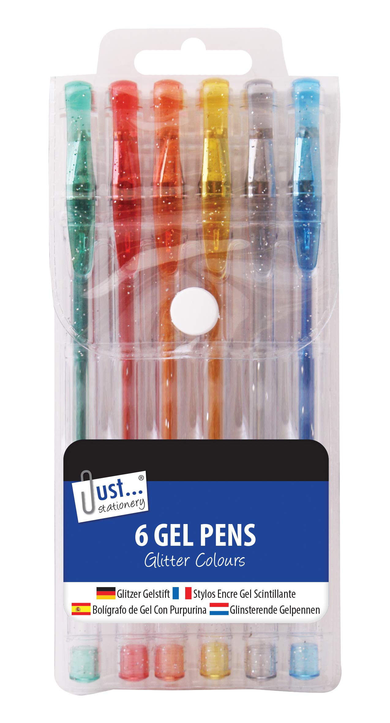 Just stationery Glitter Gel Ink Pen (Pack of 6) 1223