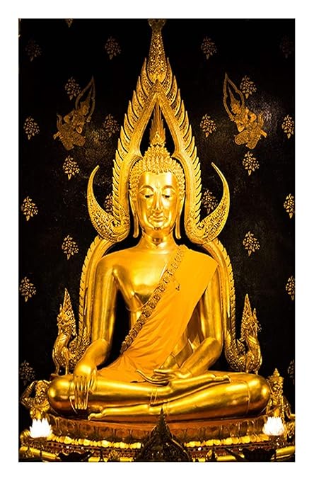GSDECOR Lord Buddha Theme Wallpaper | Material: 3D-Laminate | Size