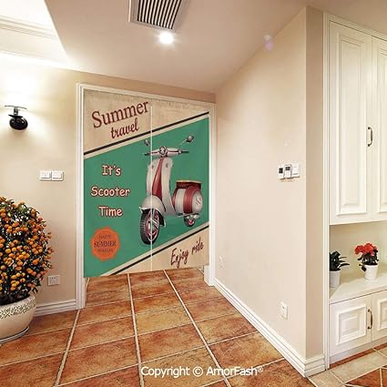 Amazon Com Putien Japanese Noren Doorway Curtain Tapestry Crane