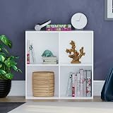Vida Designs Durham 4 Cube White Bookcase Storage Organizer Living Room view 2
