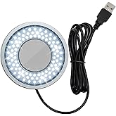 Polarized Led Ring Light for Microscope, 90 LED USB Microscope Ring Light Lamp Anti-Glare Illuminators Light Source for Industrial Digital Camera Phone Solder Repair Tools
