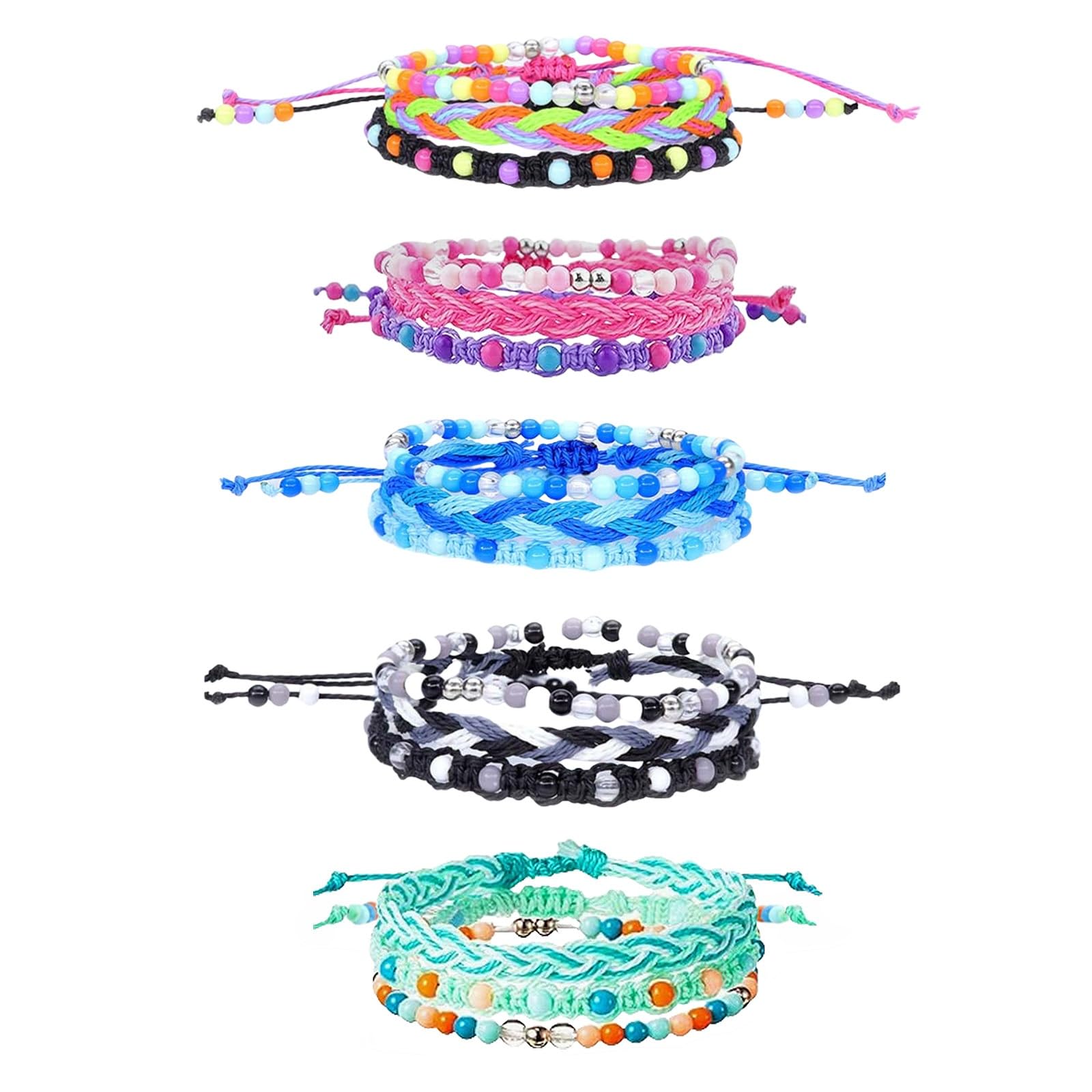 Photo 1 of YANMIN 15pcs Braided Beaded Friendship Bracelets for Teens Girls Handmade Stackable Woven Cute Girls Bracelets Teenager Pinata Goody Bag Stocking Stuffers Tween Birthday Christmas Party Favors