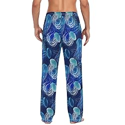 Ollabaky Blue Jellyfish Pajama Pants Men Sleep