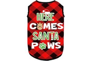 BAOBICUTE Dog Shirt Soft Cotton Dog Christmas Shirt Stretchy Lightweight T-Shirts Sleeveless Vest Pet Clothes for Small Medium Large Dogs Cats