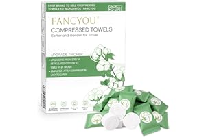 Fancyou Compressed Disposable Face Towel 100 PCS,Thicken Facial Cleansing Cloths Towelettes,Mini Travel Size Towel,Compact Po