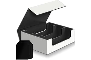 KITOYZ Card Deck Case for Trading Cards，Card Storage Box Holds 1800+ Single Sleeved Cards,PU Leather Magnetic Closure Commander Card Boxes Card Box Fit for Game Cards,and Sport Cards (White&Black)