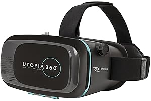 RETRAK Utopia 360° VR Headset | 3D Virtual Reality Headset for VR Games, 3D Movies, and VR Apps - Compatible with iPhone and Android Smartphones (2018 Virtual Reality Headset Model) Black