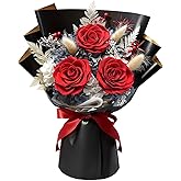 Preserved Flowers Bouquet, Flowers for Delivery,Handmade Red Rose Bouquets Lasting 3-5 Years, Luxury Gift Box,Birthday Flowers Gifts for Women Mom Grandma Wife Friends