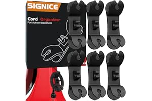 Cord Organizer for Appliances - Upgraded Patented Signice 6 Pack Tidy Cord Wrapper Holder Wrap Keeper Cord Winder Stick on Kitchen Mixer, Blender, Coffee Maker, Pressure Cooker, Air Fryer (Black)