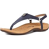 Athlefit Women's Comfortable Orthopedic Sandals Thong Dressy T-Strap Orthotic Casual Summer Arch Support Sandals