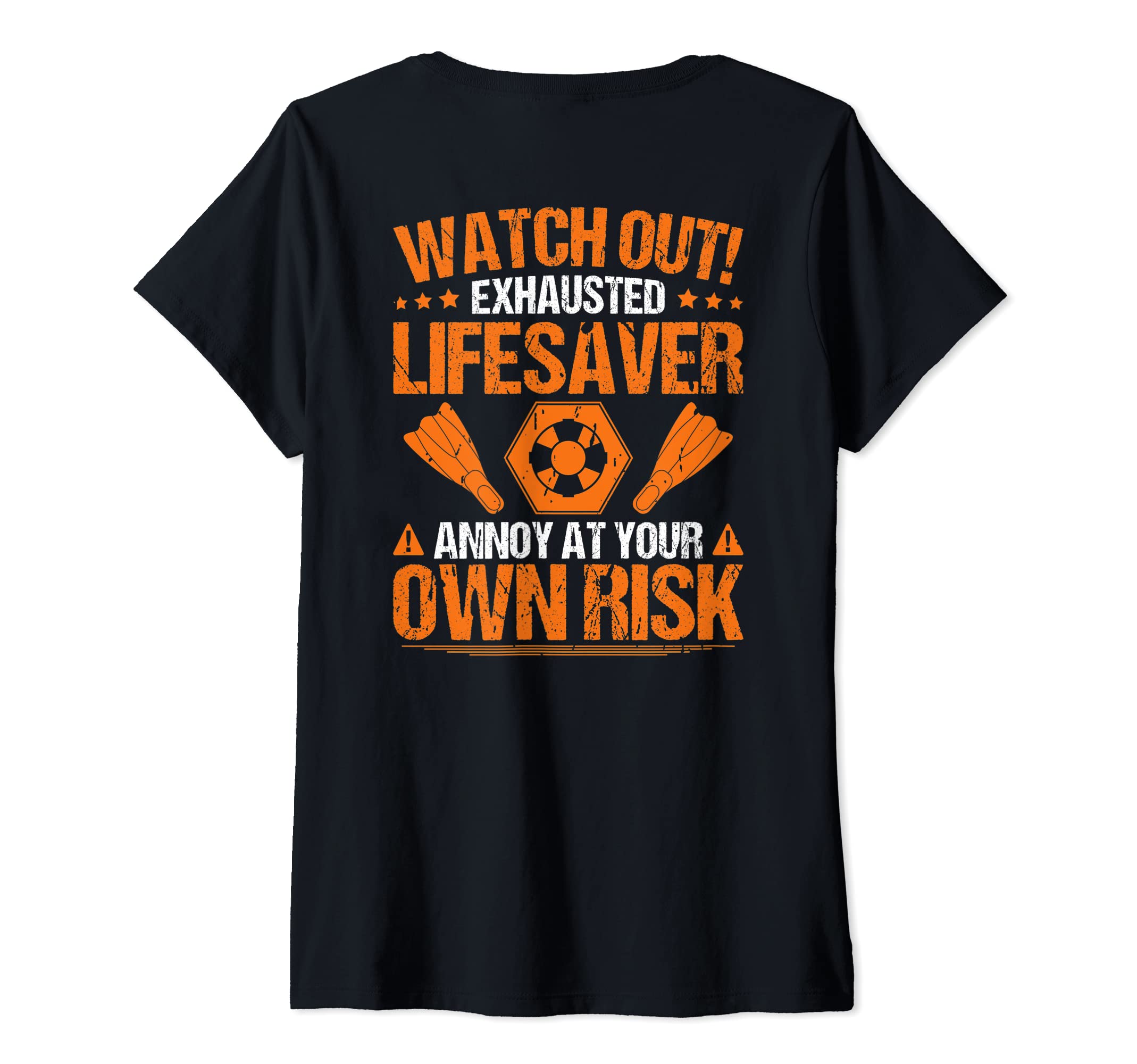 Womens Own Risk Lifesaver V-Neck T-Shirt