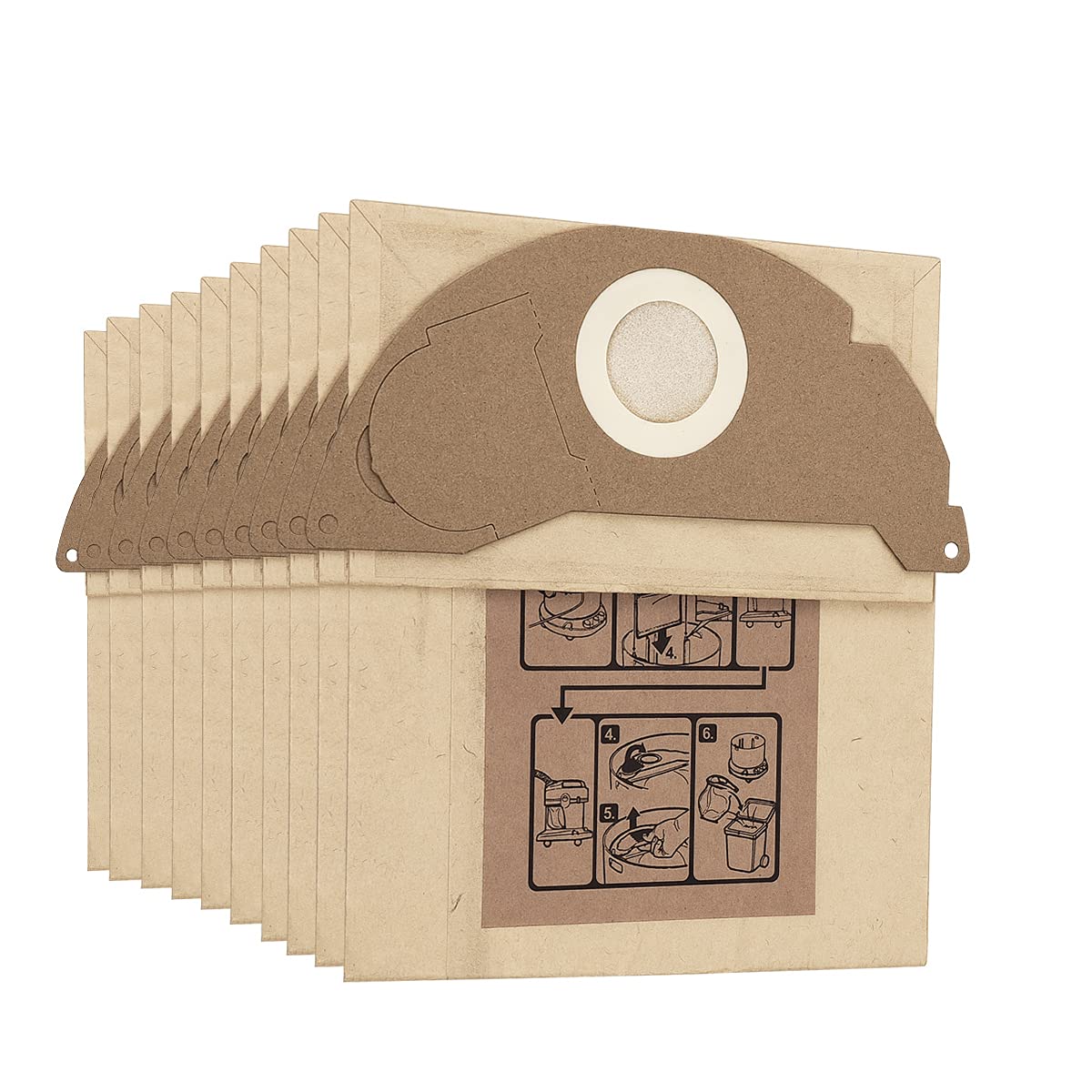 Jajadeal Pack of 10 Dust Bags for Kärcher WD2 MV2 6.904-322.0 Paper Filter Bags