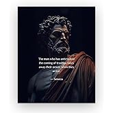 AMERICAN LUXURY GIFTS Seneca Quote - Minimalist Philosophy Wall Art - Home Office Decor - 8x10 Unframed Print