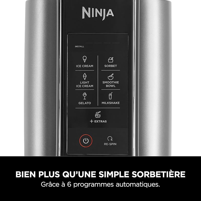 CREAMi machine à crème glacée et à desserts glacés, 1,4L, Noir/Argent