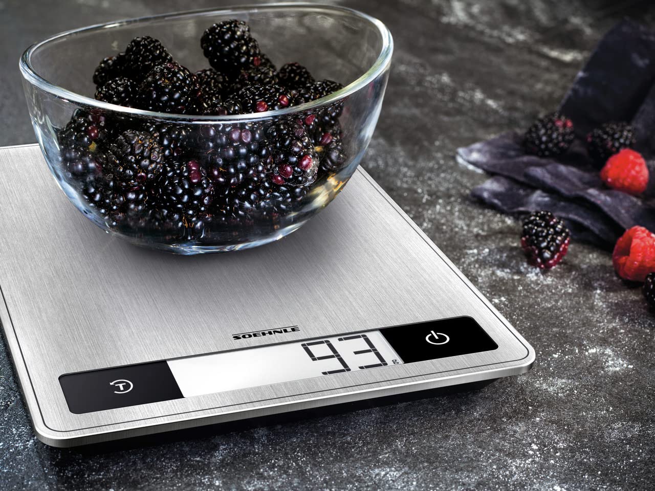 Soehnle Page Electronic Professional Digital Household Kitchen Scales Silver Weight up to 15 kg with 1 g Accuracy Scales with Patented Sensor Touch Function incl. Batteries