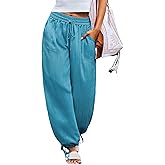 CUPSHE Women Baggy Wide Leg Pants High Waisted Loose Fit Trousers with Pockets Causal Vacation Outfits