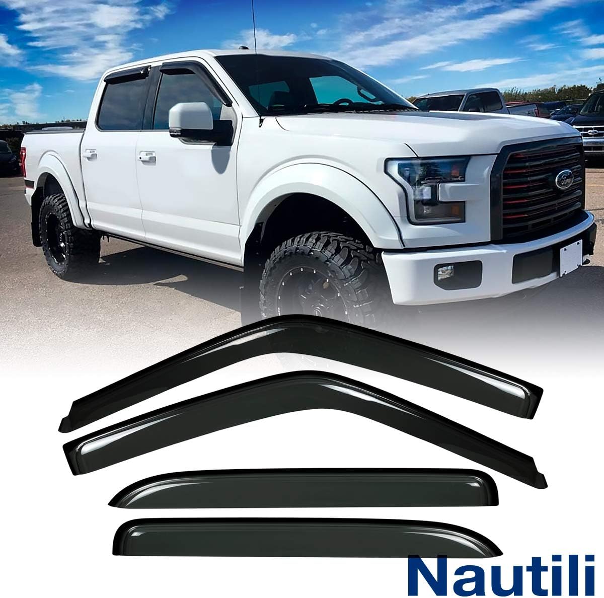 4pcs for 20152020 F150 F150 20172020 Super Duty SuperCrew Cab Sun Rain Guard Vent