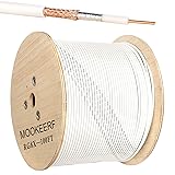 MOOKEERF RG8x Coaxial Cable 100ft,PVC White Marine