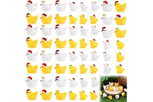 72 Pcs Mini Resin Chickens Figurines, Mini Hens, Cute Tiny Chickens Miniature Chicken Animals Figures to Hide Home Decor for 