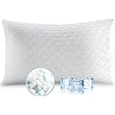 ALPHA HOME Queen Pillows- Adjustable Shredded Memory Foam Pillow for Back, Side, and Stomach Sleepers, Neck Pain Relief with Machine Washable Case