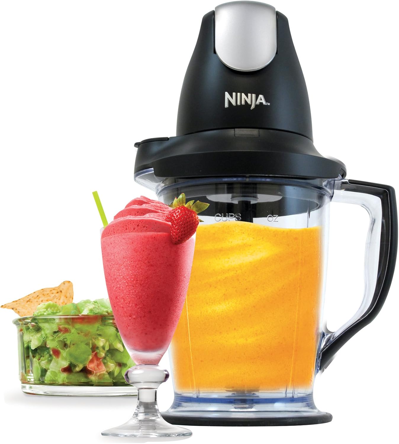 Ninja Blender/Food Processor with 450-Watt Base, 48oz Pitcher, 16oz Chopper Bowl, and 40oz Processor Bowl for Shakes, Smoothies, and Meal Prep (QB1004): Kitchen & Dining