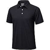 KEFITEVD Men's Polo Shirts Short Sleeve Moisture Wicking Dry Fit Performance Collar Golf Athletic Casual T-Shirt